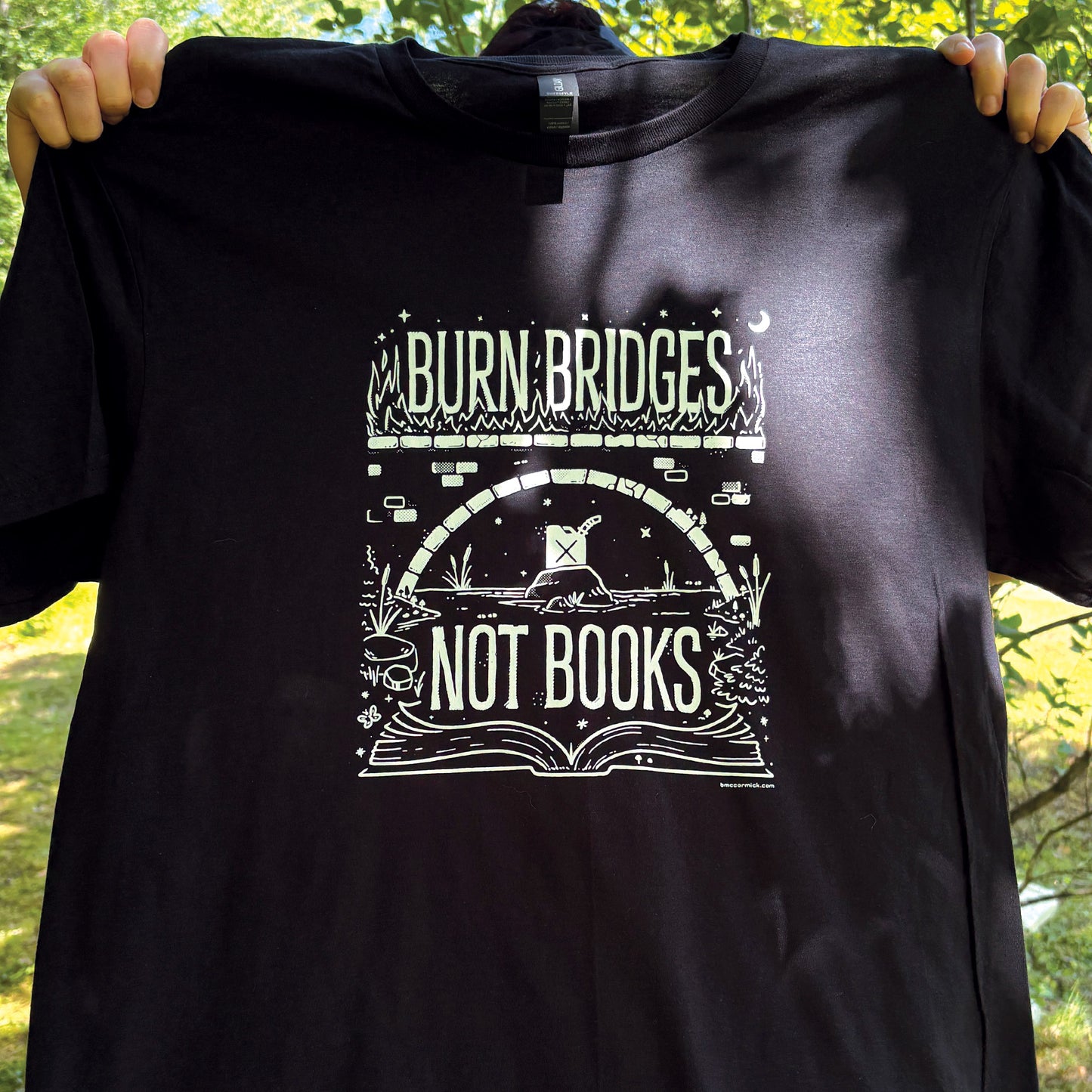Burn Bridges Not Books Black Relaxed Fix Unisex T-Shirt