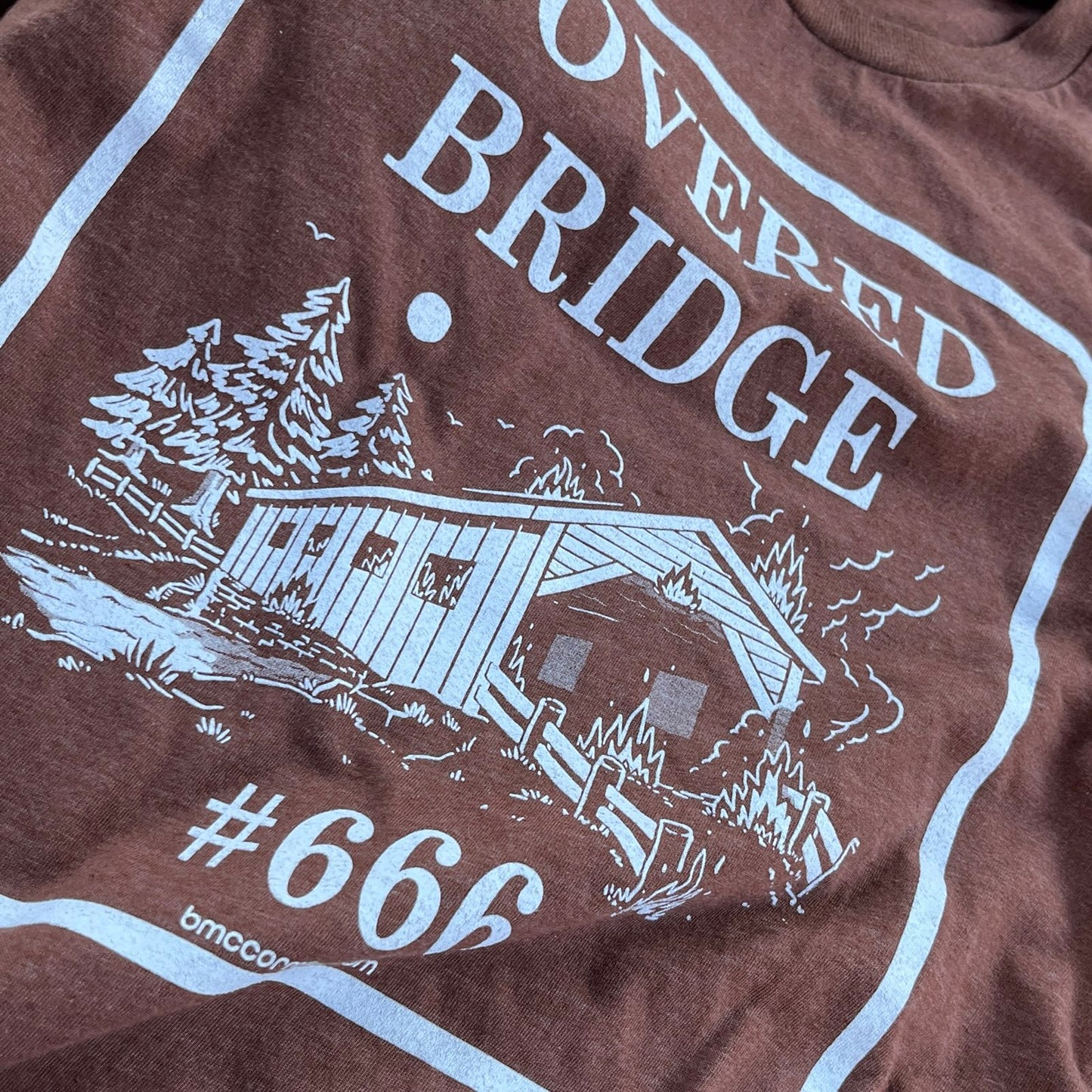 Covered Bridge #666 brown t-shirt