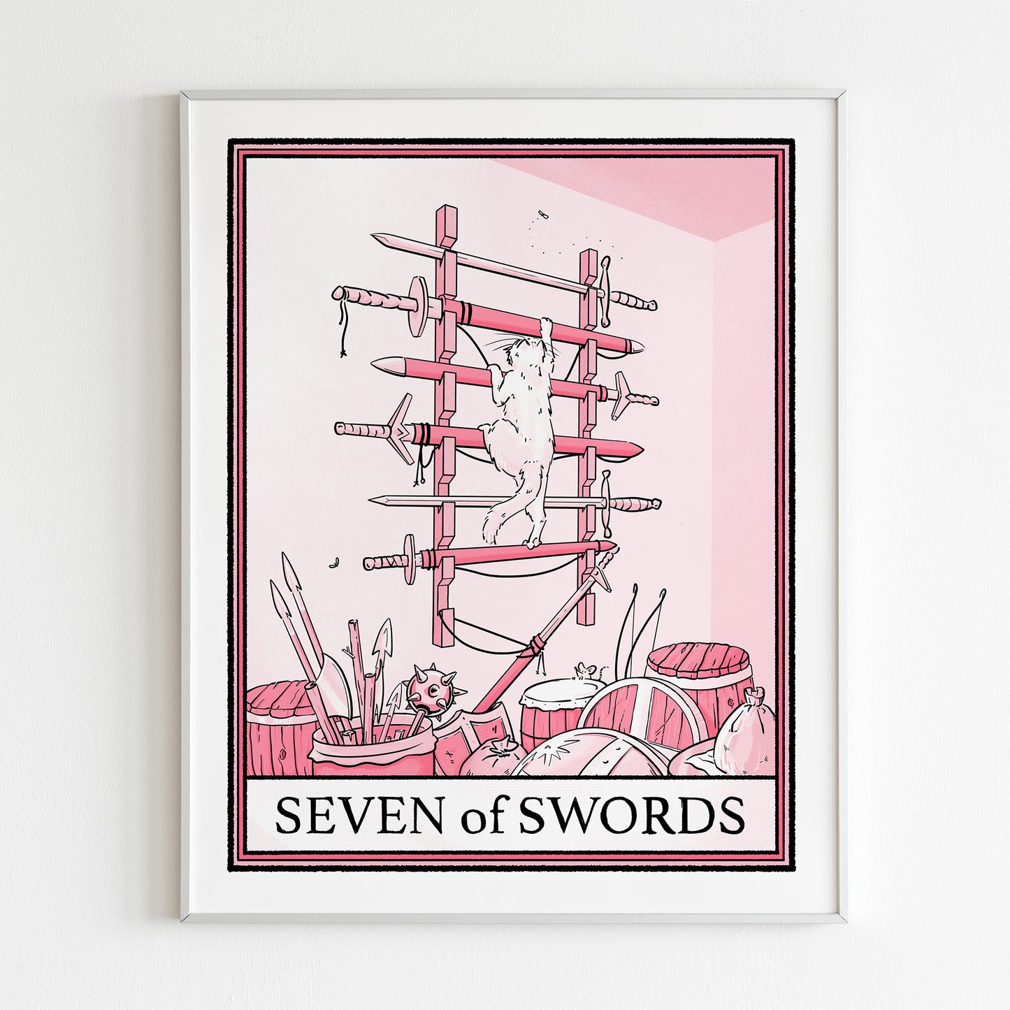 Cat Tarot Seven of Swords