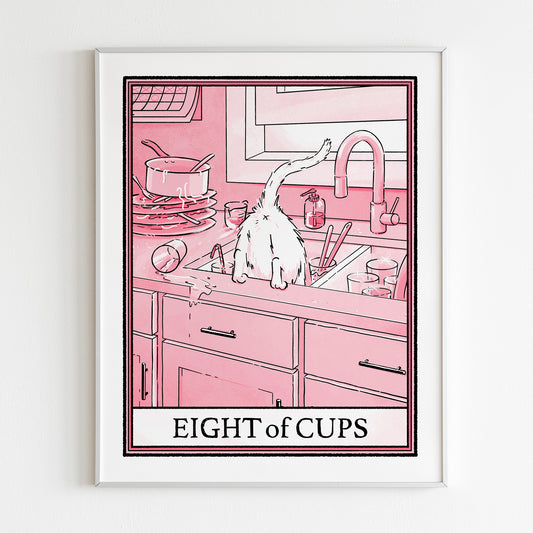 Cat Tarot Eight of Cups print