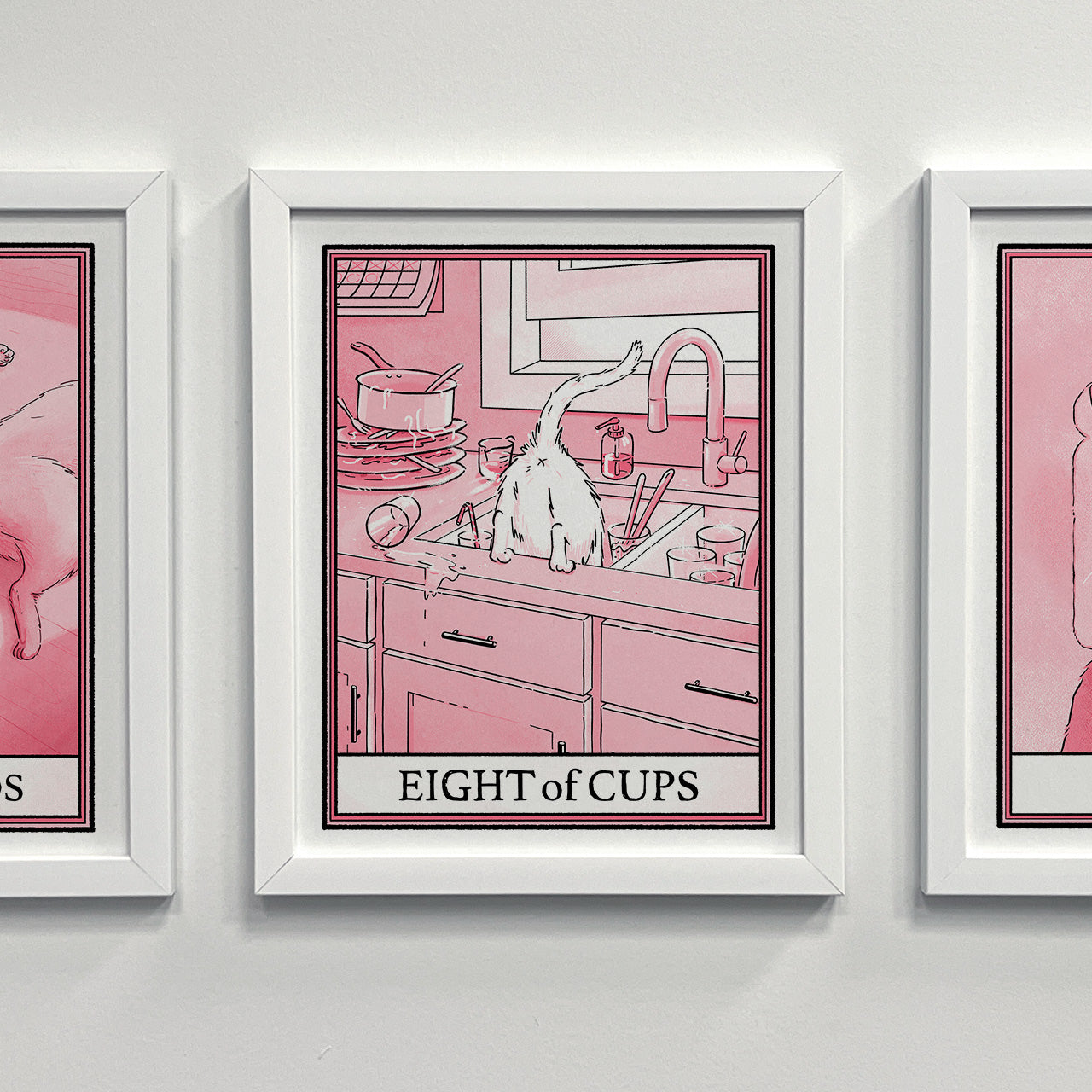 Cat Tarot Eight of Cups print