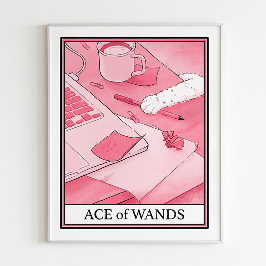 Cat Tarot Ace of Wands Print