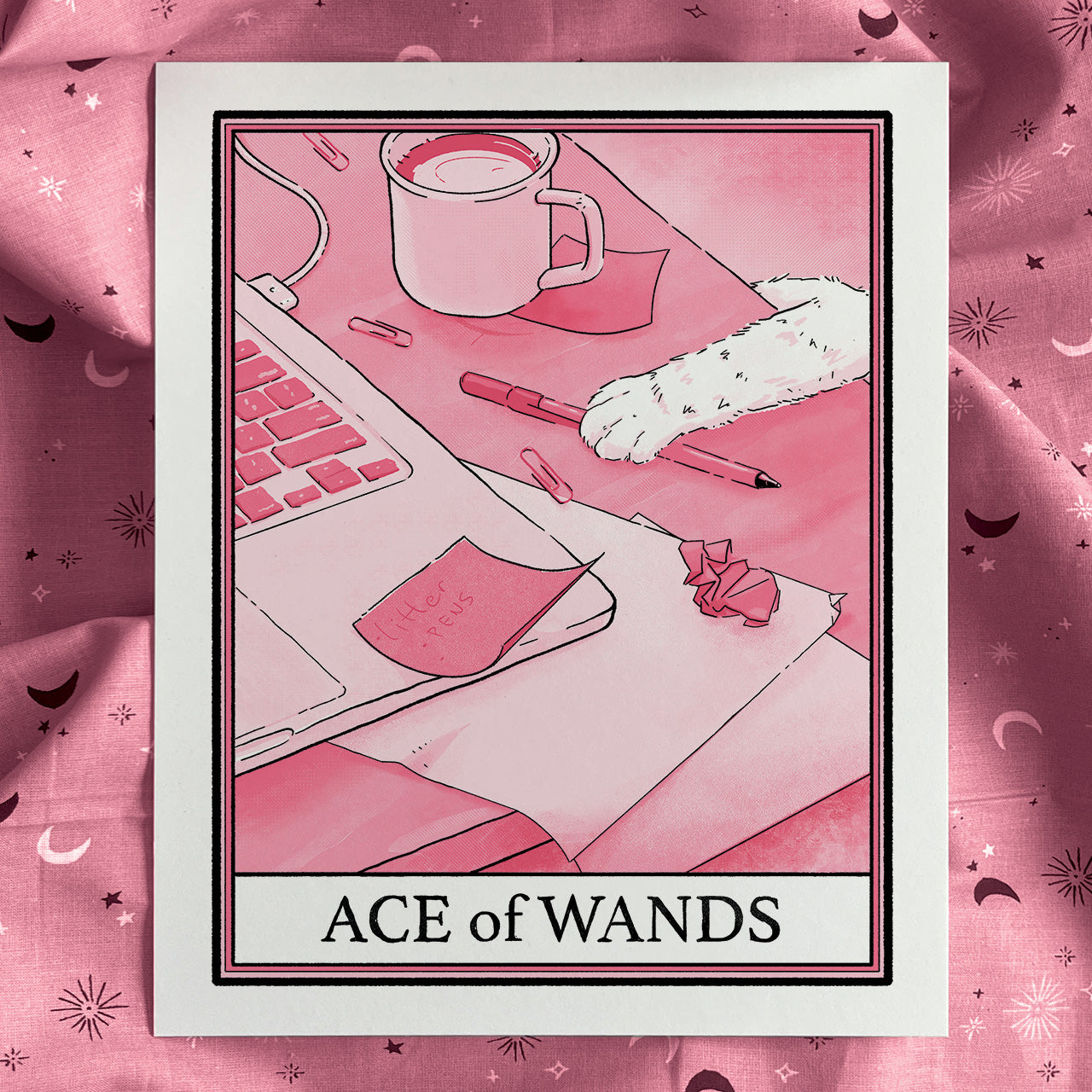 Cat Tarot Ace of Wands Print