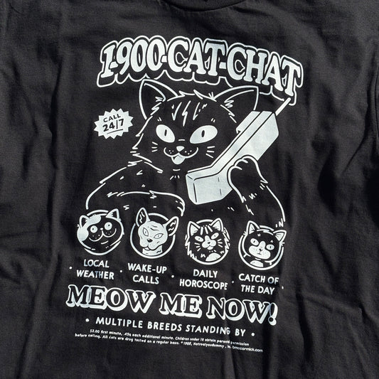 1-900-Cat-Chat Black Relaxed Fix Unisex T-Shirt