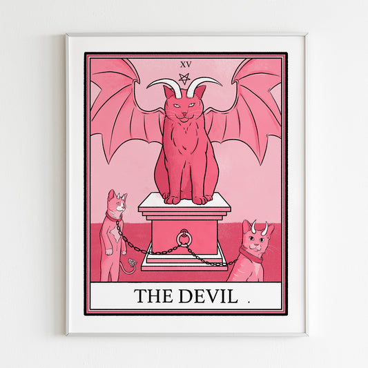 Cat Tarot The Devil Print