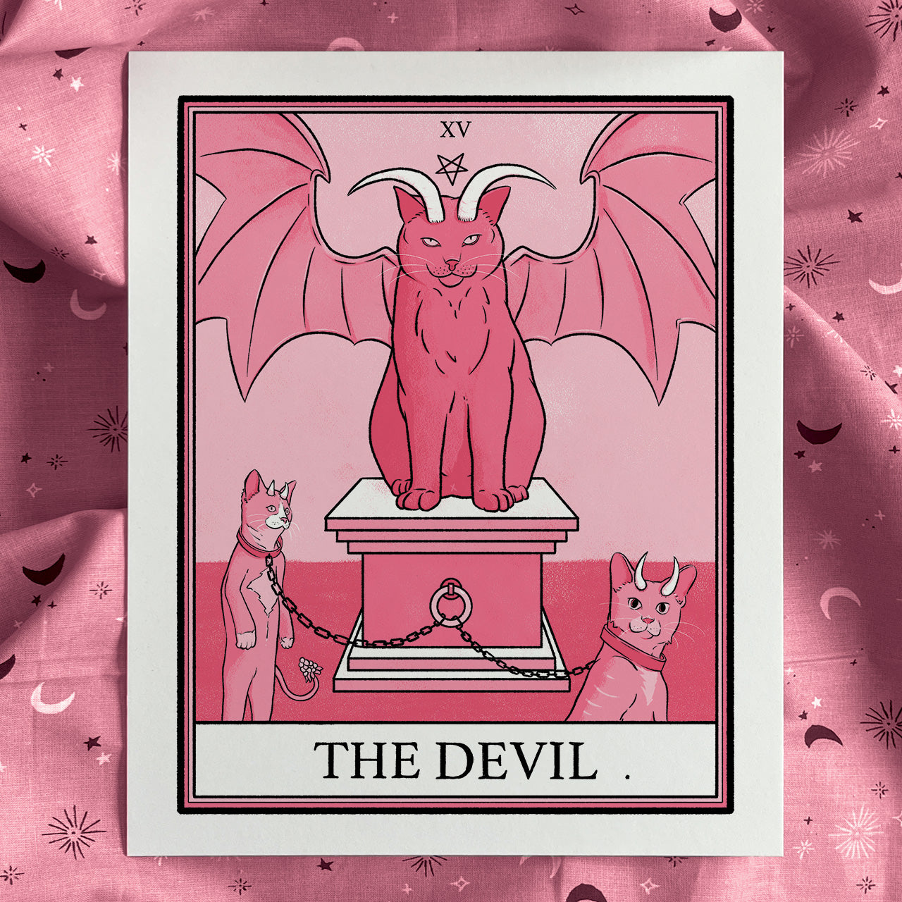 Cat Tarot The Devil Print