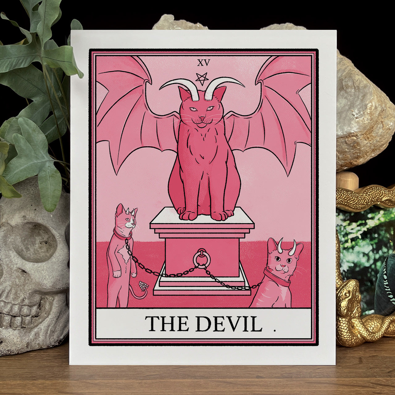 Cat Tarot The Devil Print