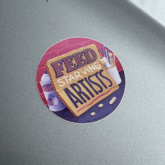 Feed Starving Artists Sticker