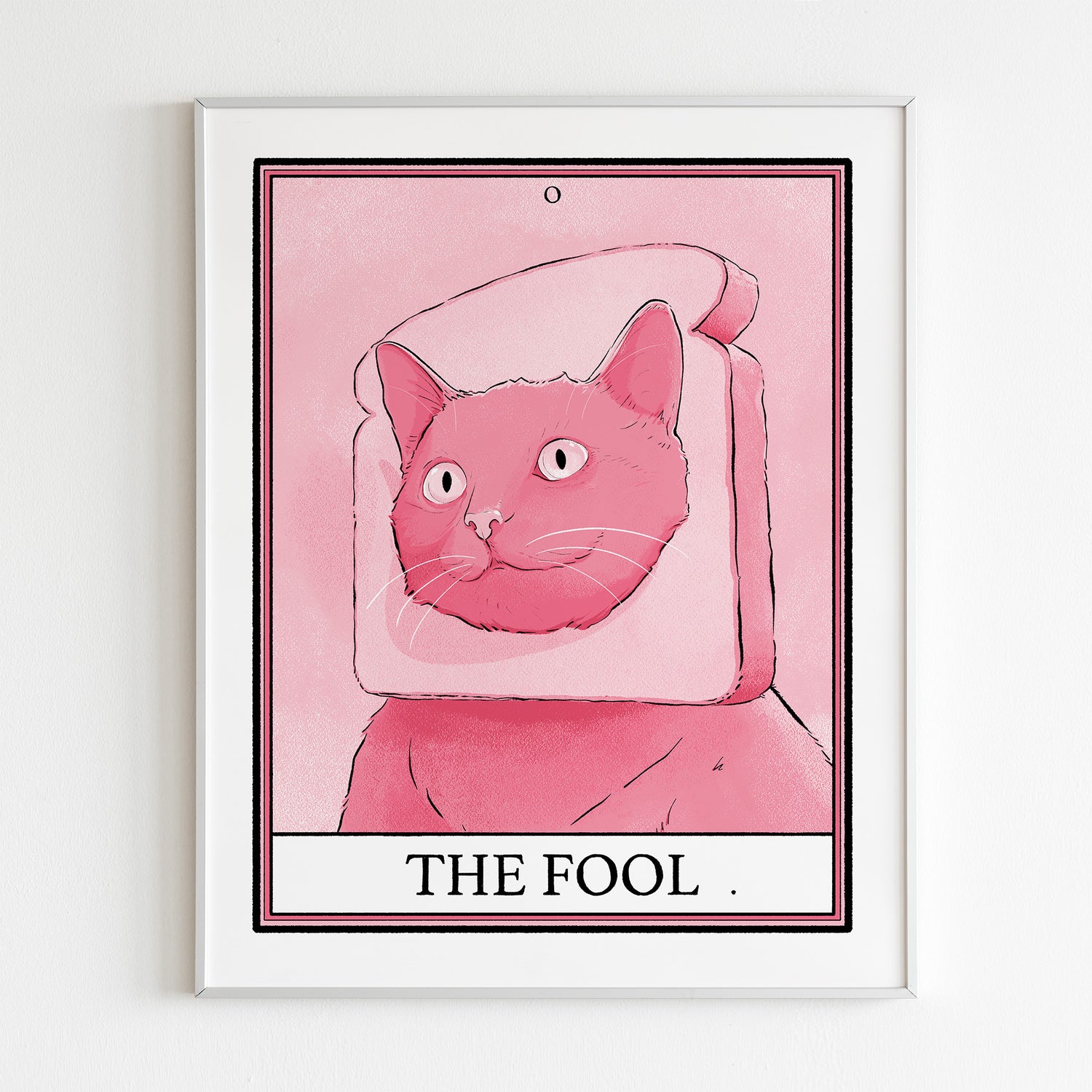Pink cat tarot The Fool print