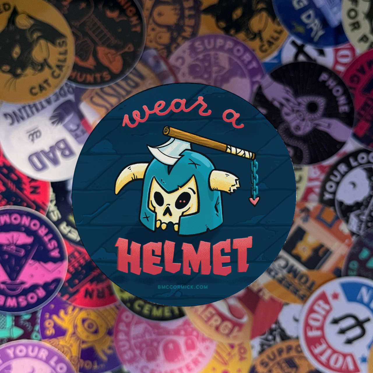 Wear A Helmet Sticker