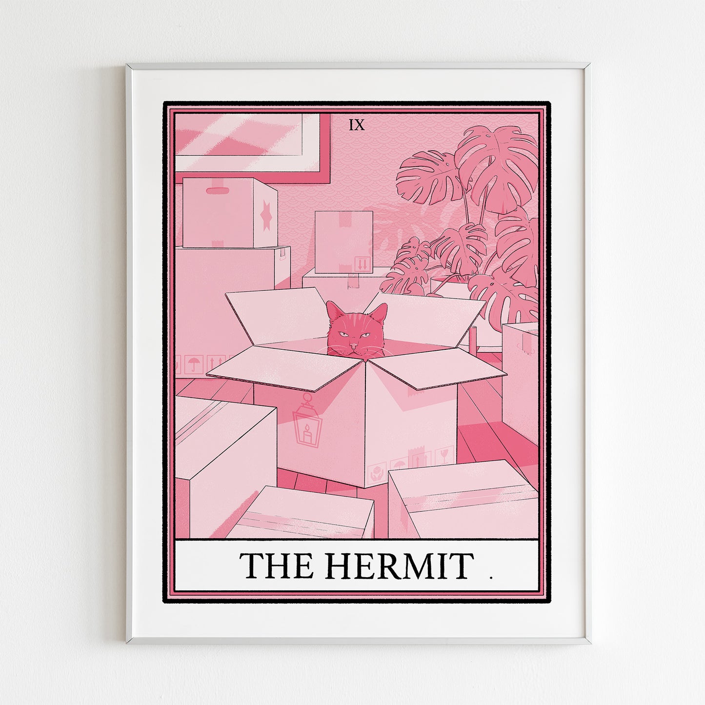 Cat Tarot The Hermit Print