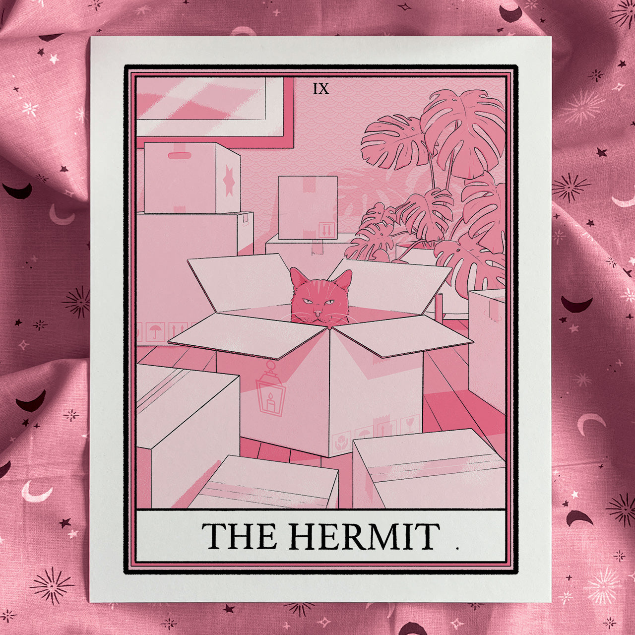 Cat Tarot The Hermit Print