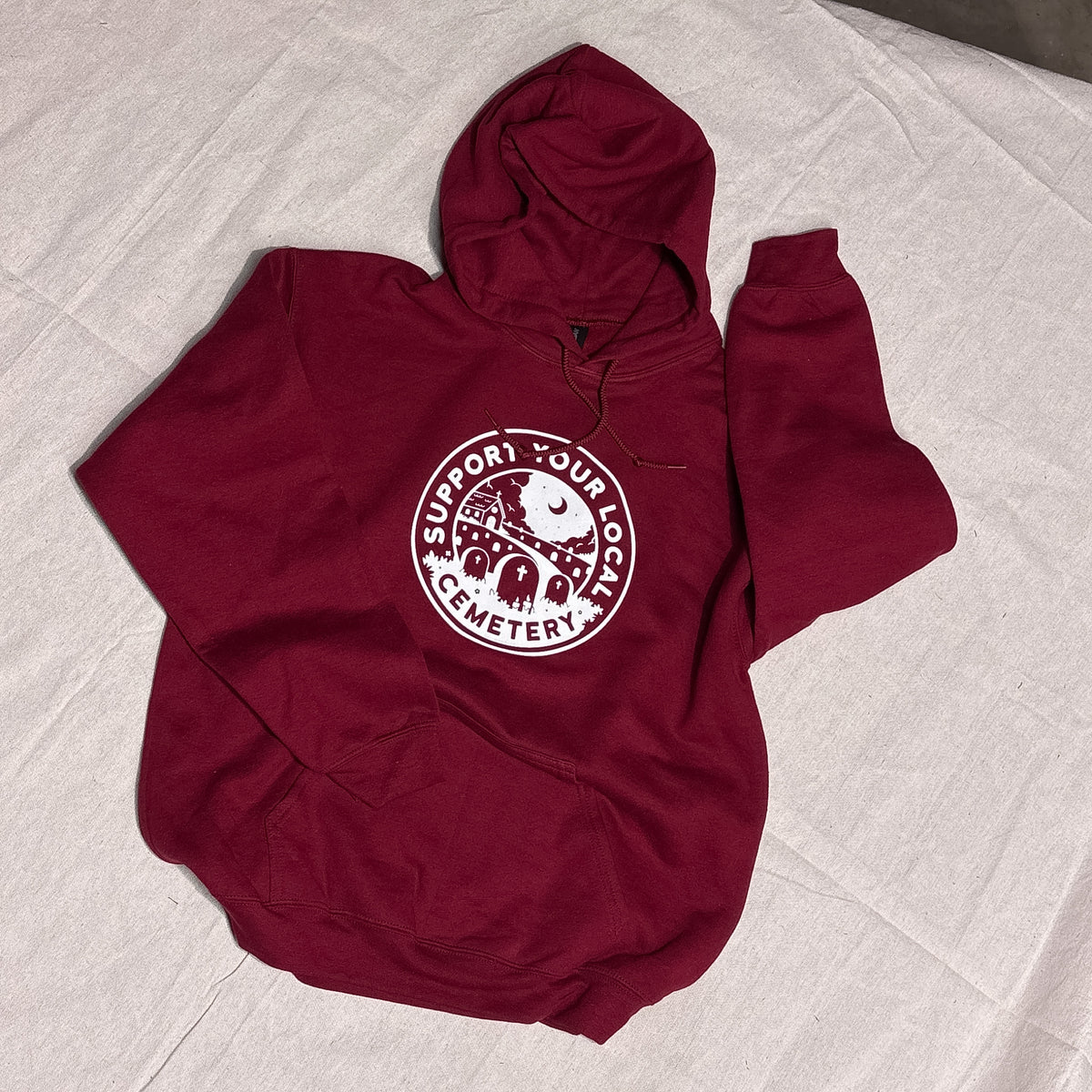 Support Your Local Cemetery Hoodie Red