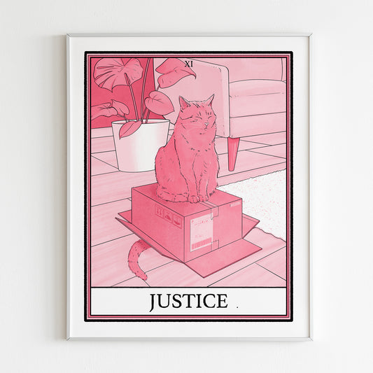 Cat Tarot Justice Print