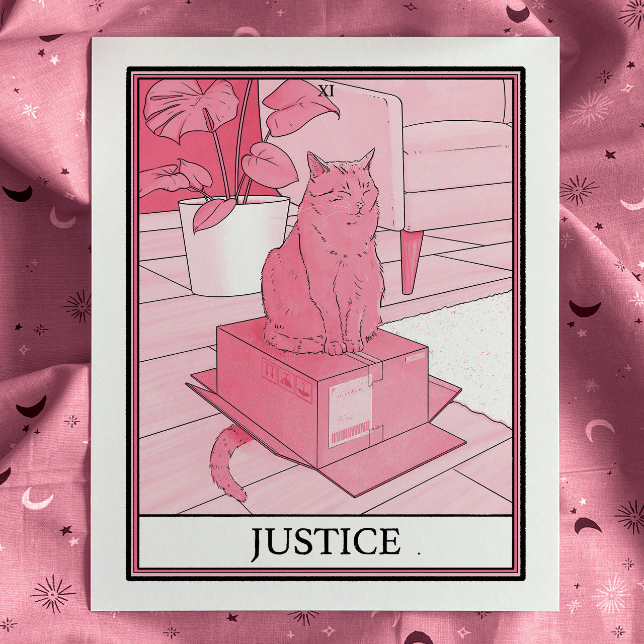 Cat Tarot Justice Print