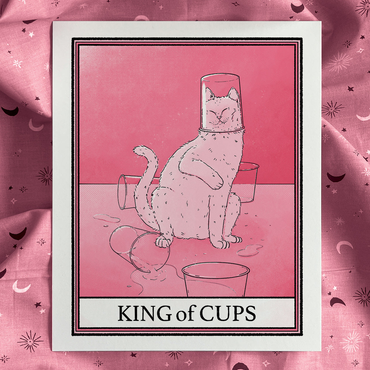 Cat Tarot King of Cups Print