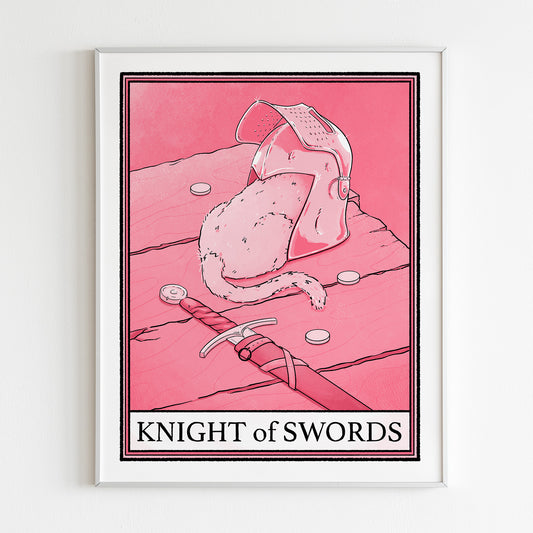 Cat Tarot Knight of Swords Print