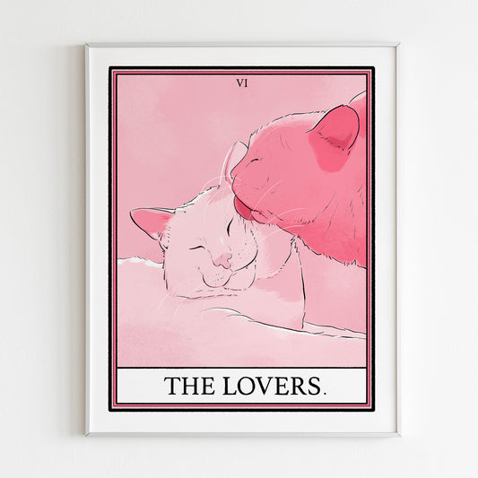 Cat Tarot The Lovers Print