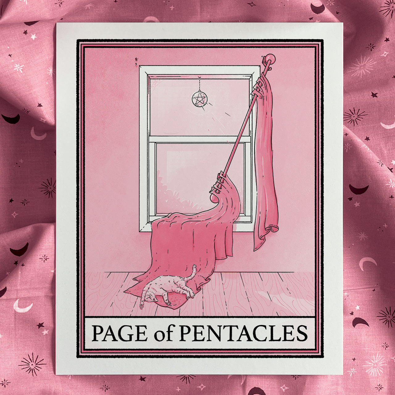 Cat Tarot Page of Pentacles Print