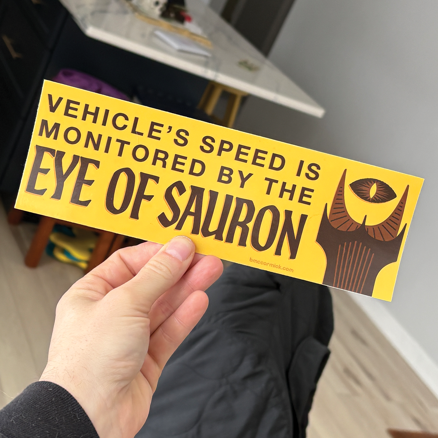 Vehicle's Speed Is Monitored By The Eye Of Sauron Bumper Sticker