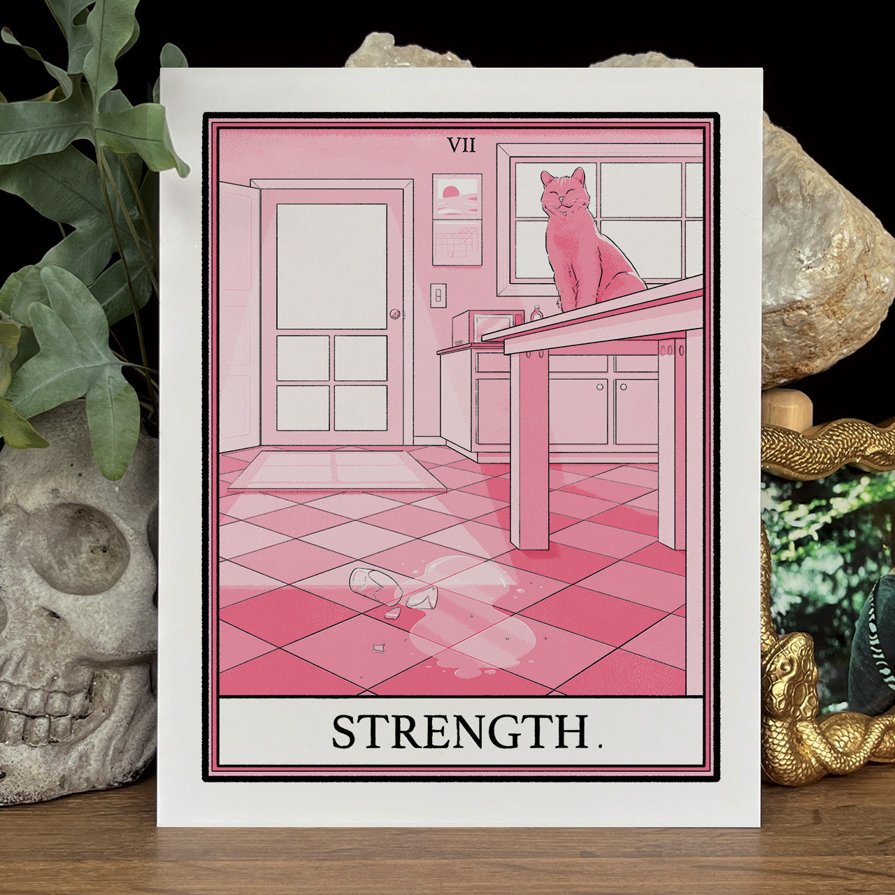 Cat Tarot Strength Print