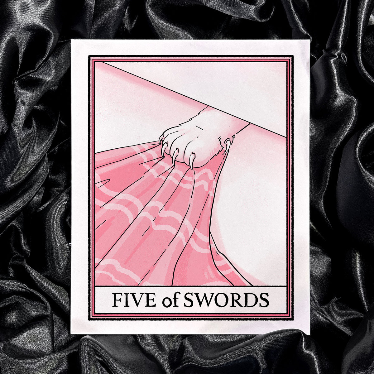 Cat Tarot Five Of Swords Print