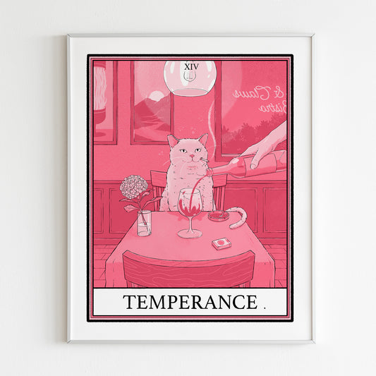 Cat Tarot Temperance Print