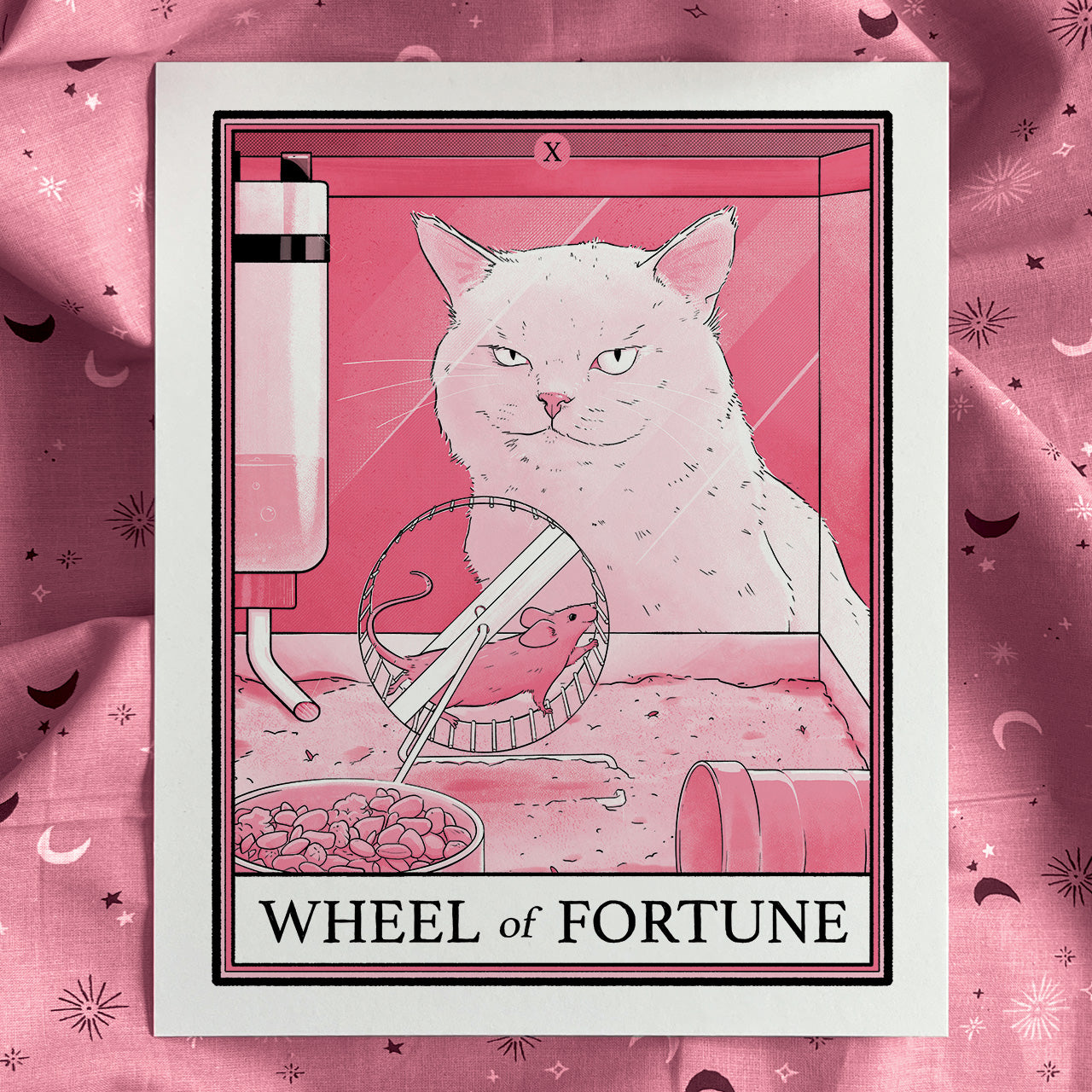 Cat Tarot Wheel of Fortune Print