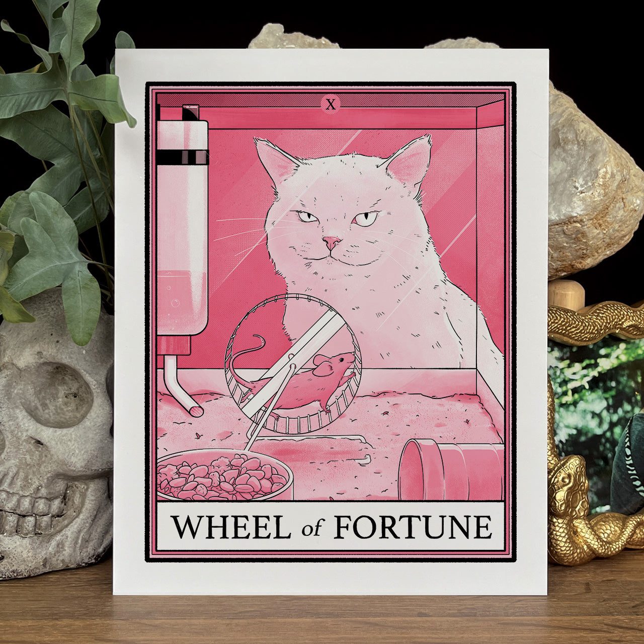 Cat Tarot Wheel of Fortune Print